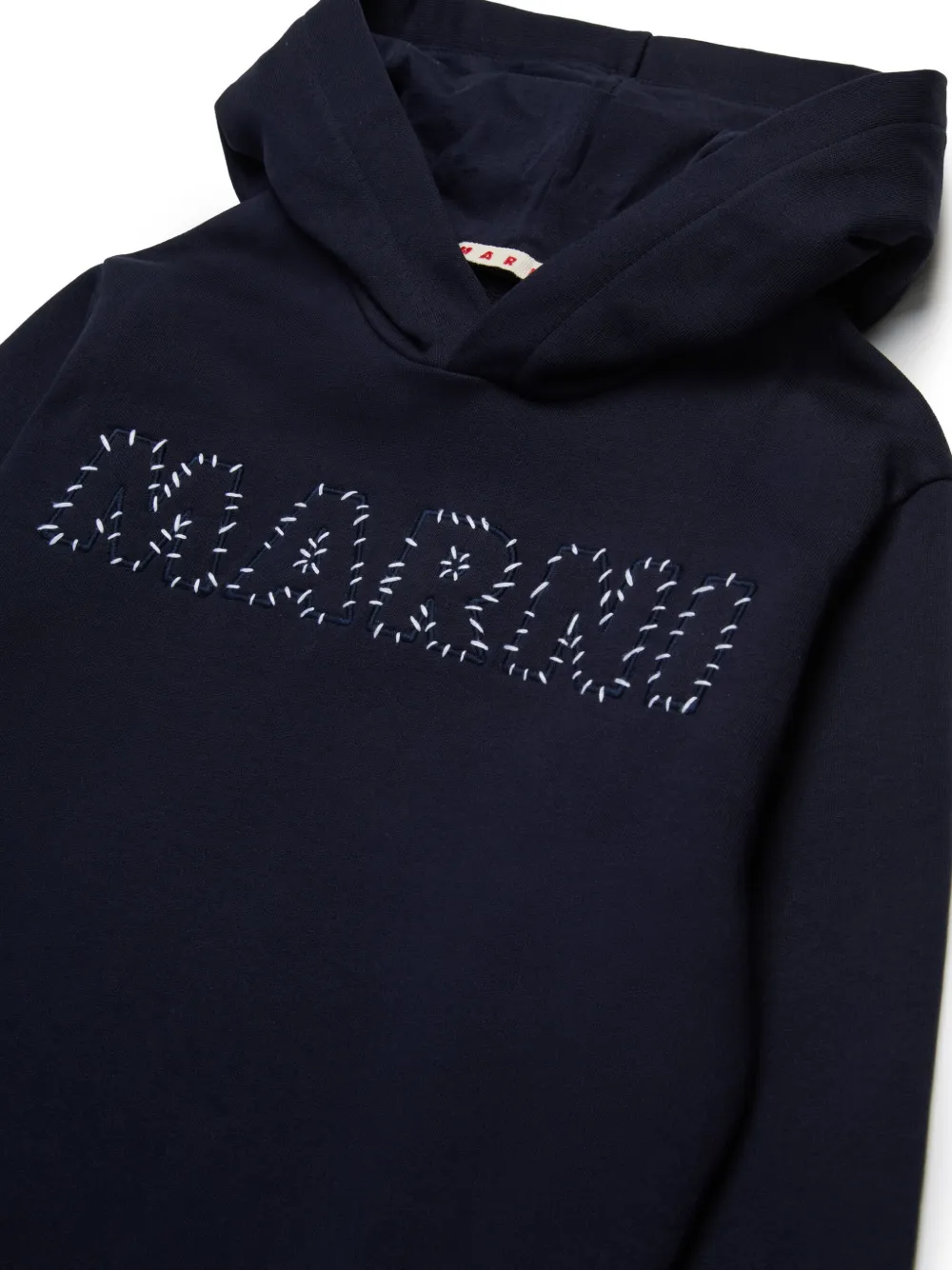 Marni Kids Hoodie met logo-applicatie Blauw