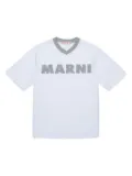 Marni Kids logo-embroidered T-shirt - White