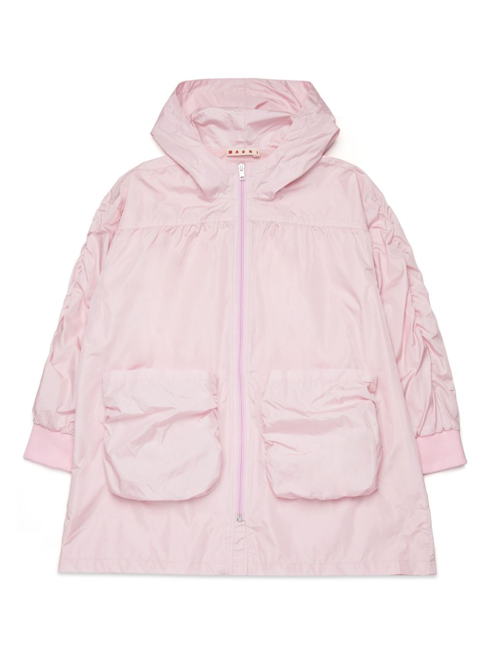 Marni Kids logo-print hooded jacket - Pink