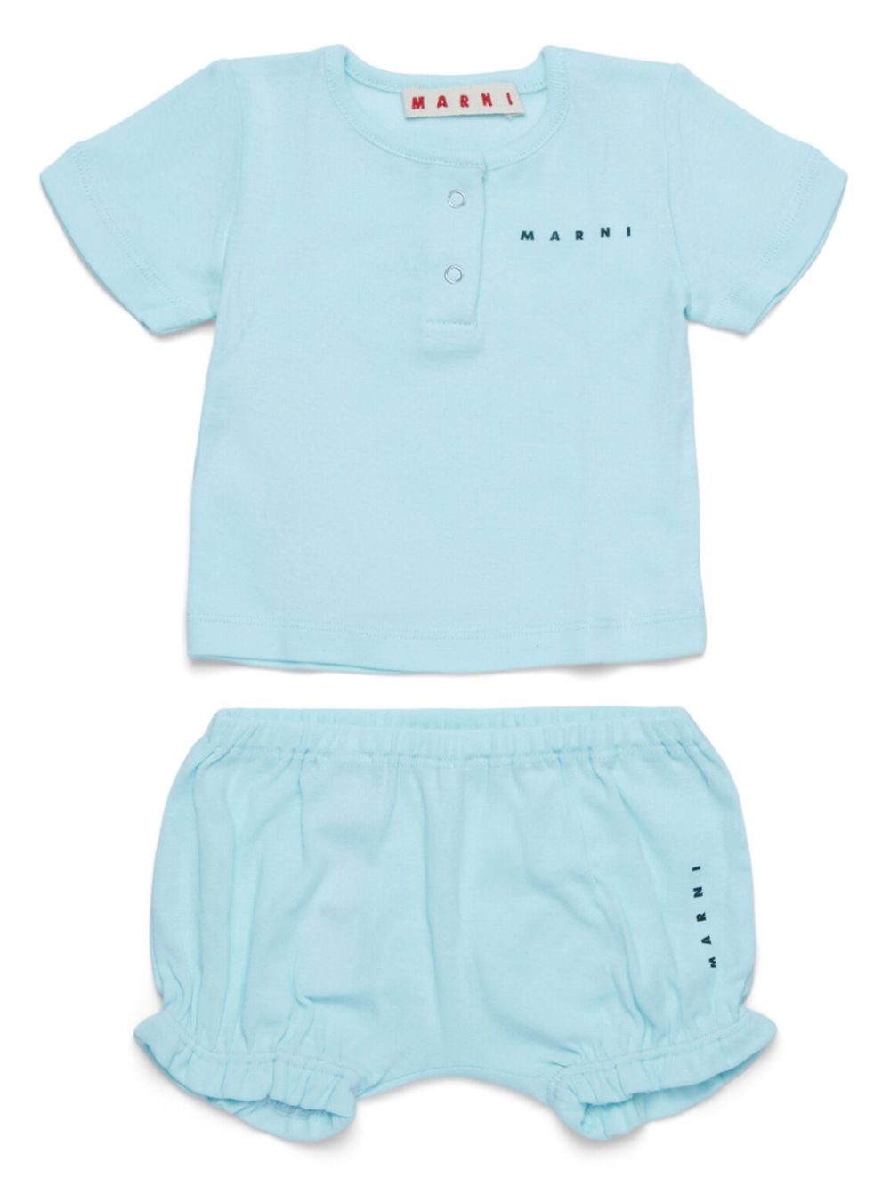 Marni Kids logo-print short set - Blue