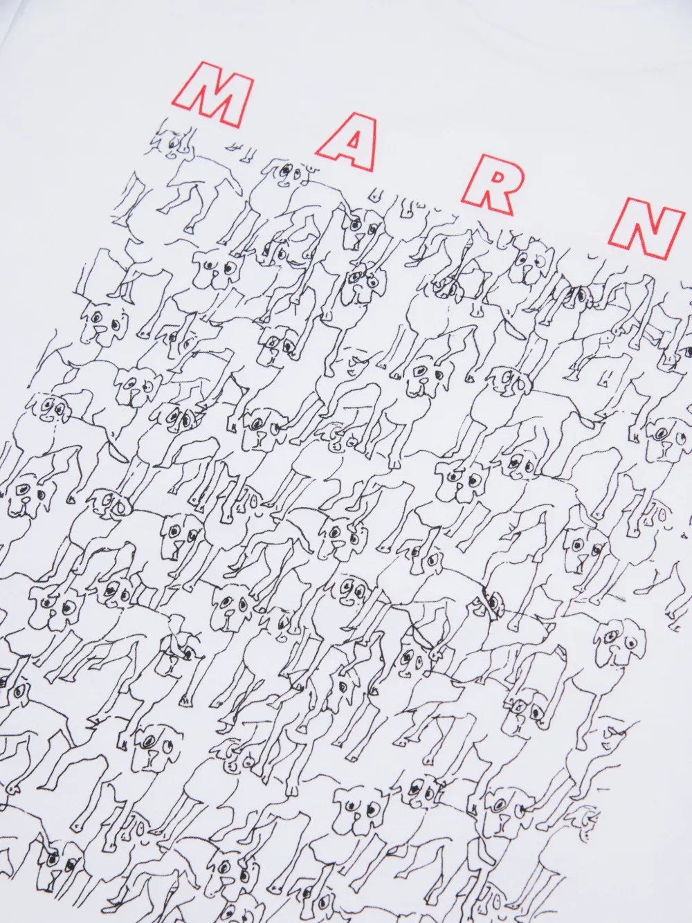 Marni Kids T-shirt met hondenprint Wit