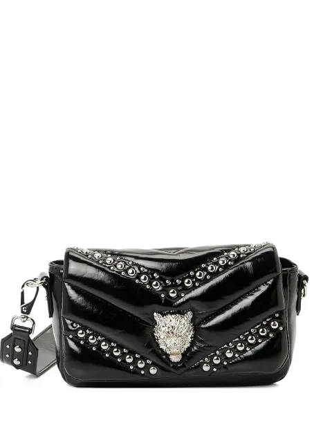 Plein Sport small Cady quilted flap shoulder bag