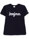 Cinq A Sept sequined bonjour T-shirt - Blue