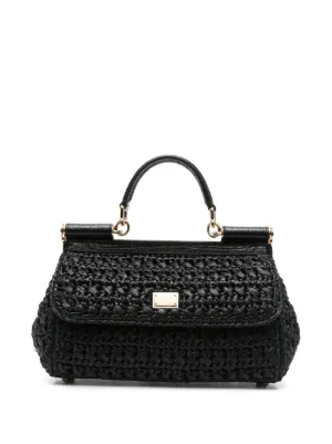 DOLCE&GABBANA ブラック レザー ハンドバッグ goguysshop_bm1764-b5369-80999