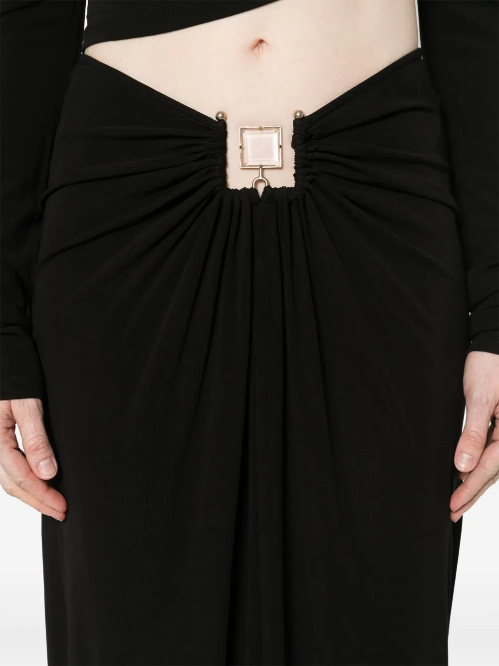 Christopher Esber Bezel-quartz maxi-rok met ruches Zwart