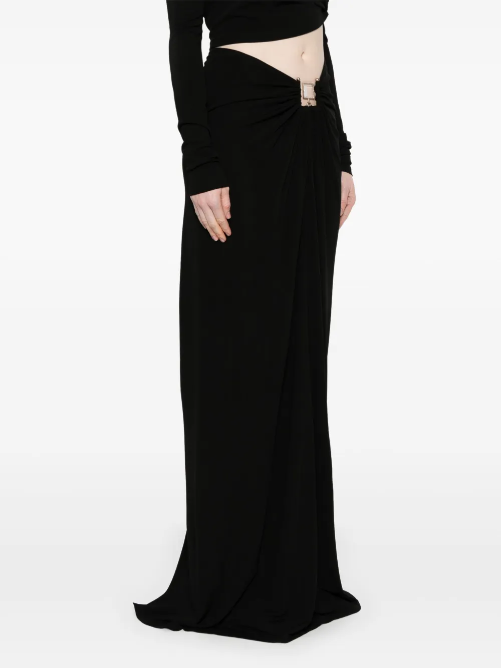 Christopher Esber Bezel-quartz maxi-rok met ruches Zwart