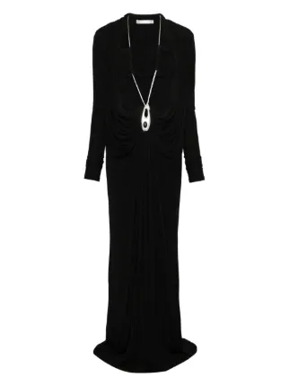 Christopher Esber Draped Jersey Maxi Dress | Black | FARFETCH GE