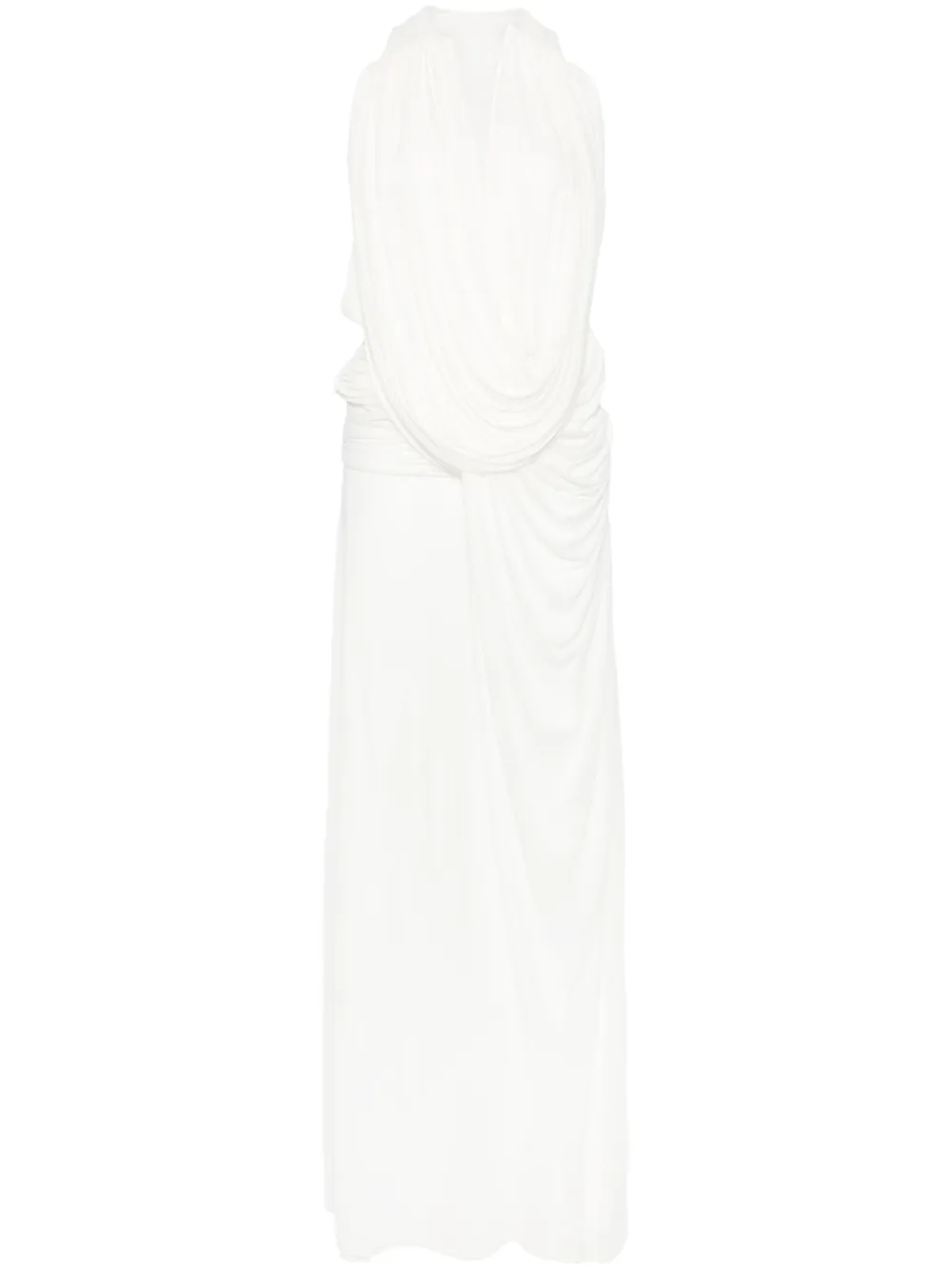 ripple draped maxi dress