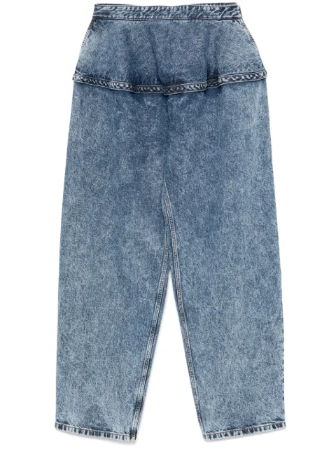 Alaïa peplum-waist jeans