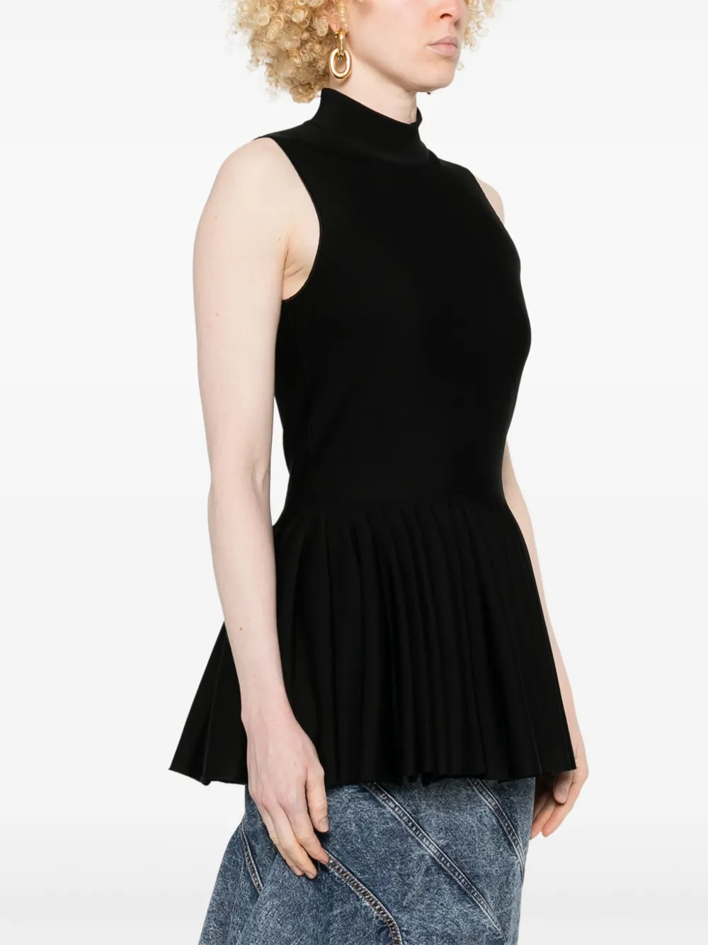 【Alaia】 Eyeletコットンベスト Alaïa Godet Top | Black | FARFETCH