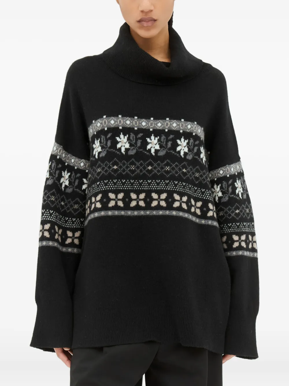 Leonora fair-isle turtleneck sweater