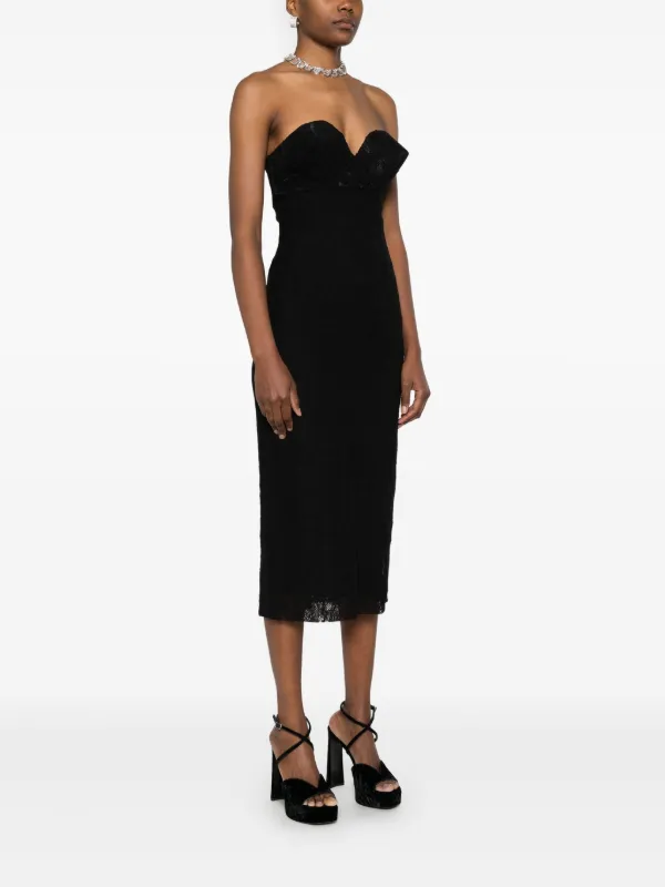 DOLCE & GABBANA★素敵！Black Lace Ruched Strapless Dress 26919651_58314163_600.jpg
