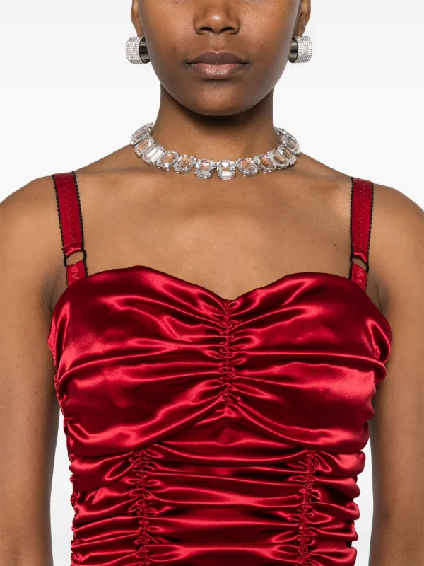 Dolce & Gabbana Draped Satin Minidress | Red | FARFETCH JO