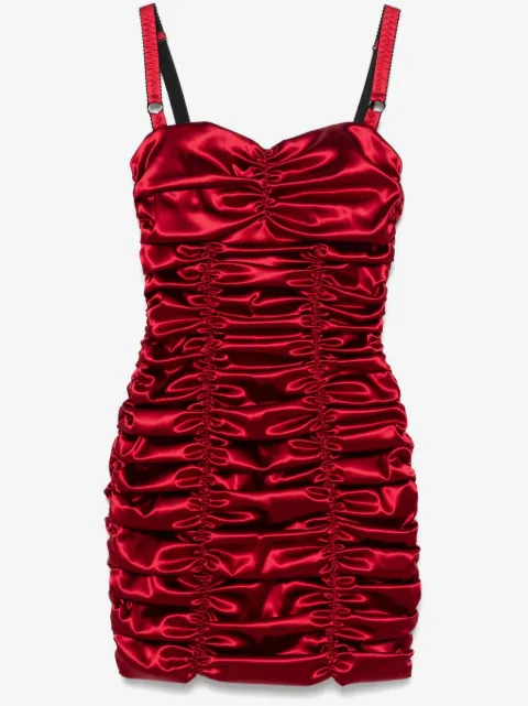 Dolce & Gabbana vestido corto con diseño drapeado y efecto satinado