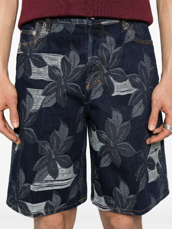 デニム・ジーパン GUCCI GG JACQUARD DENIM SHORTS Low waist GG denim jacquard shorts in blue | GUCCI® US