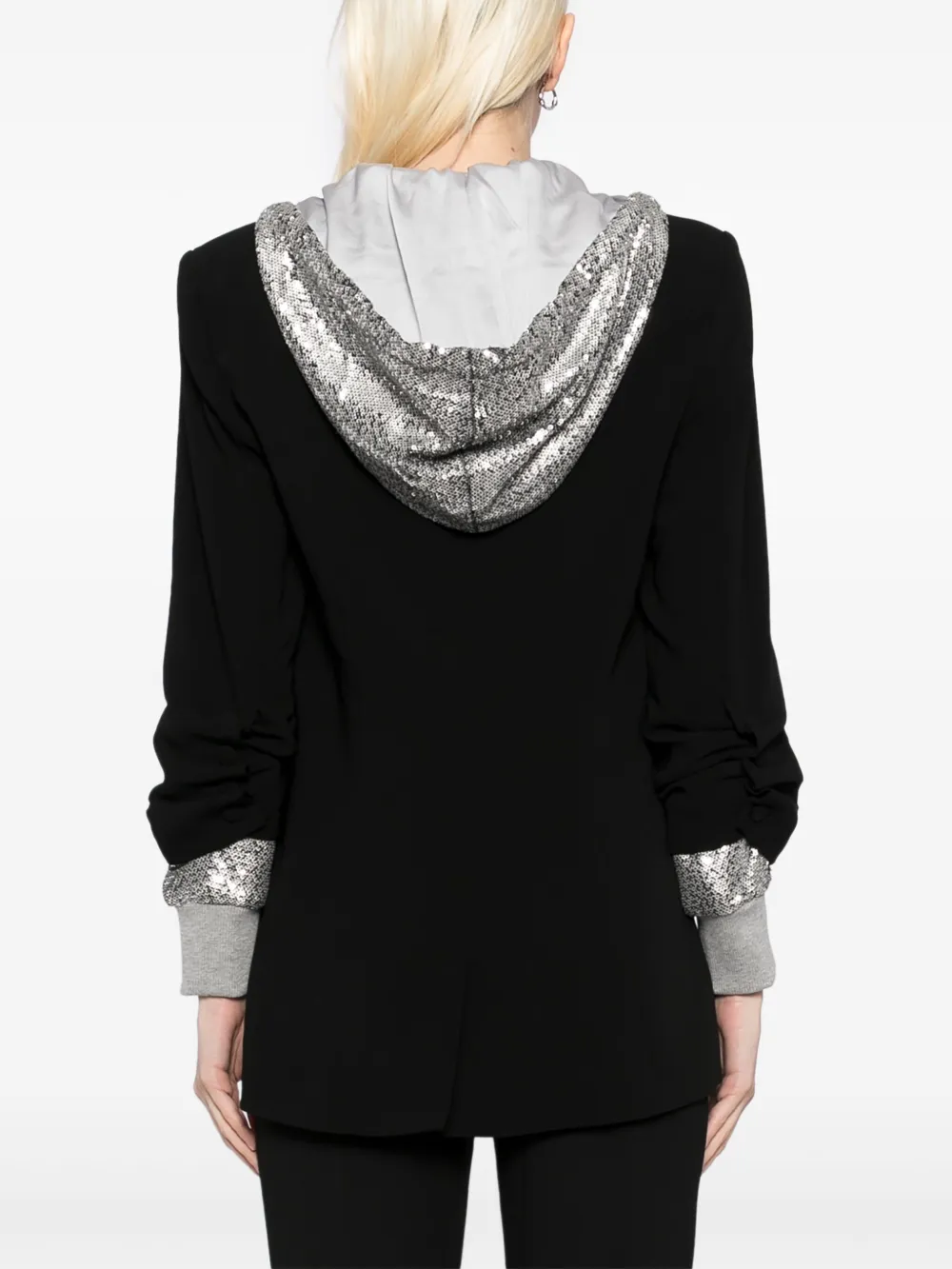 Cinq A Sept Khloe blazer met capuchon en pailletten Zwart