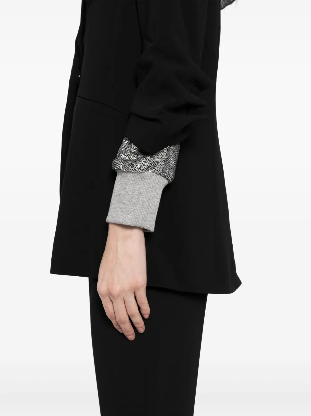 Cinq A Sept Khloe blazer met capuchon en pailletten Zwart
