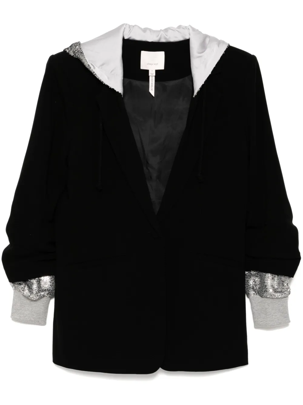 Cinq A Sept Khloe blazer met capuchon en pailletten Zwart