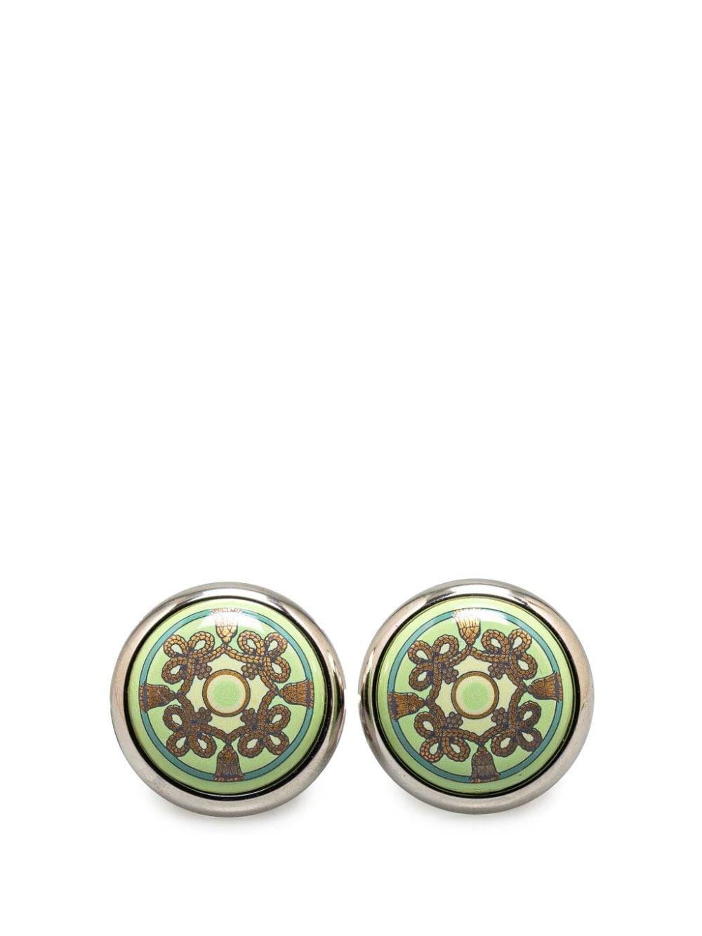 20th Century Enamel Cloisonne Clip On costume earrings