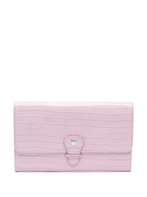 Aspinal Of London crocodile-embossed travel wallet