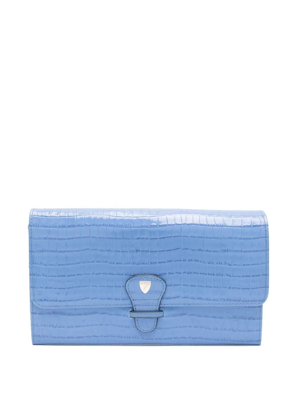 Aspinal Of London cartera con efecto de piel de cocodrilo | azul | Image 1