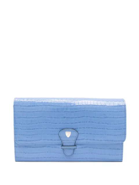 Aspinal Of London crocodile-embossed travel wallet