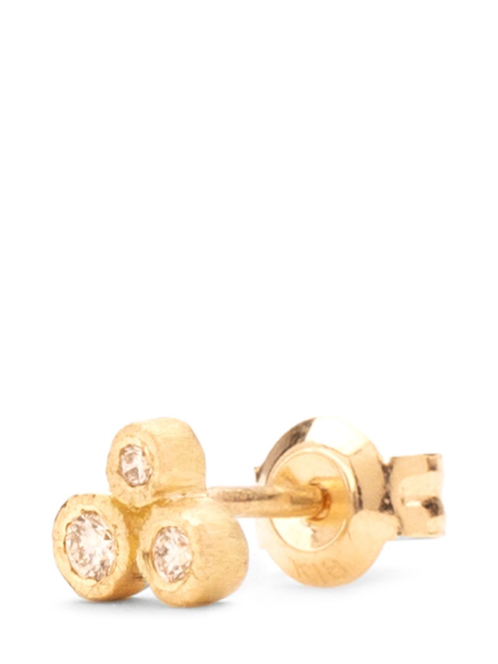 18kt yellow gold Triple diamond stud earring