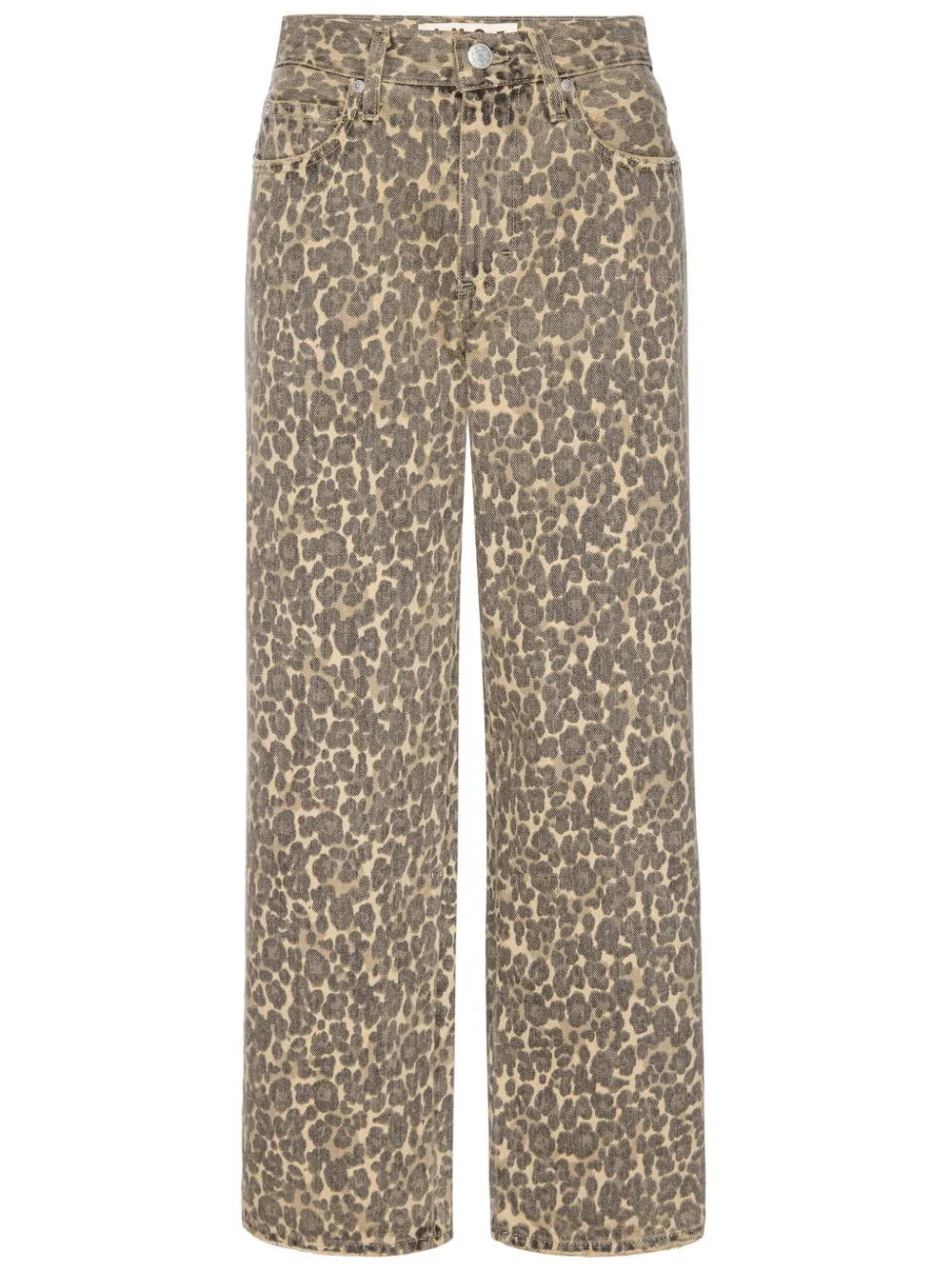 leopard-print straight-leg jeans