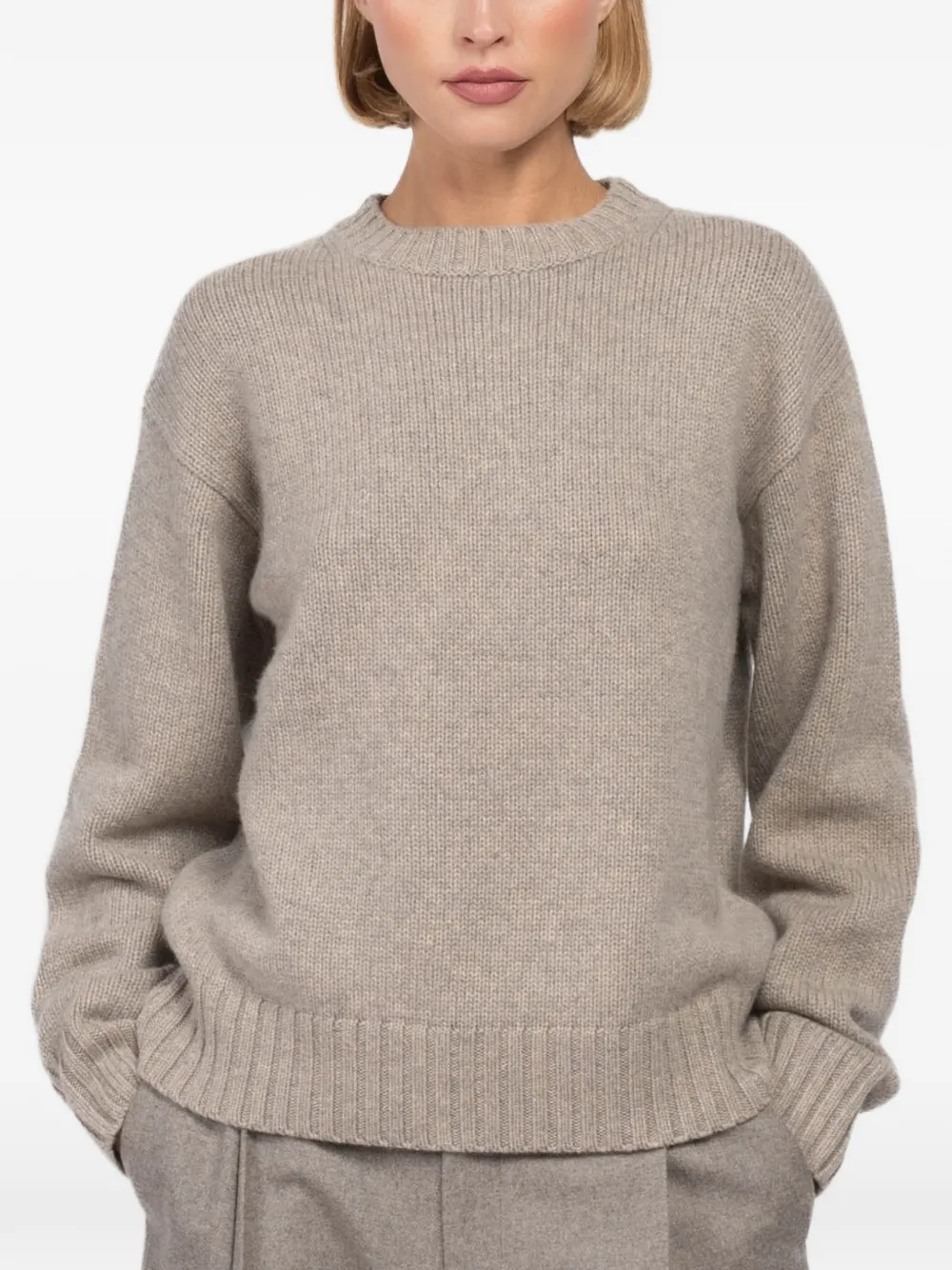 extreme cashmere Trui met geribbelde afwerking Beige