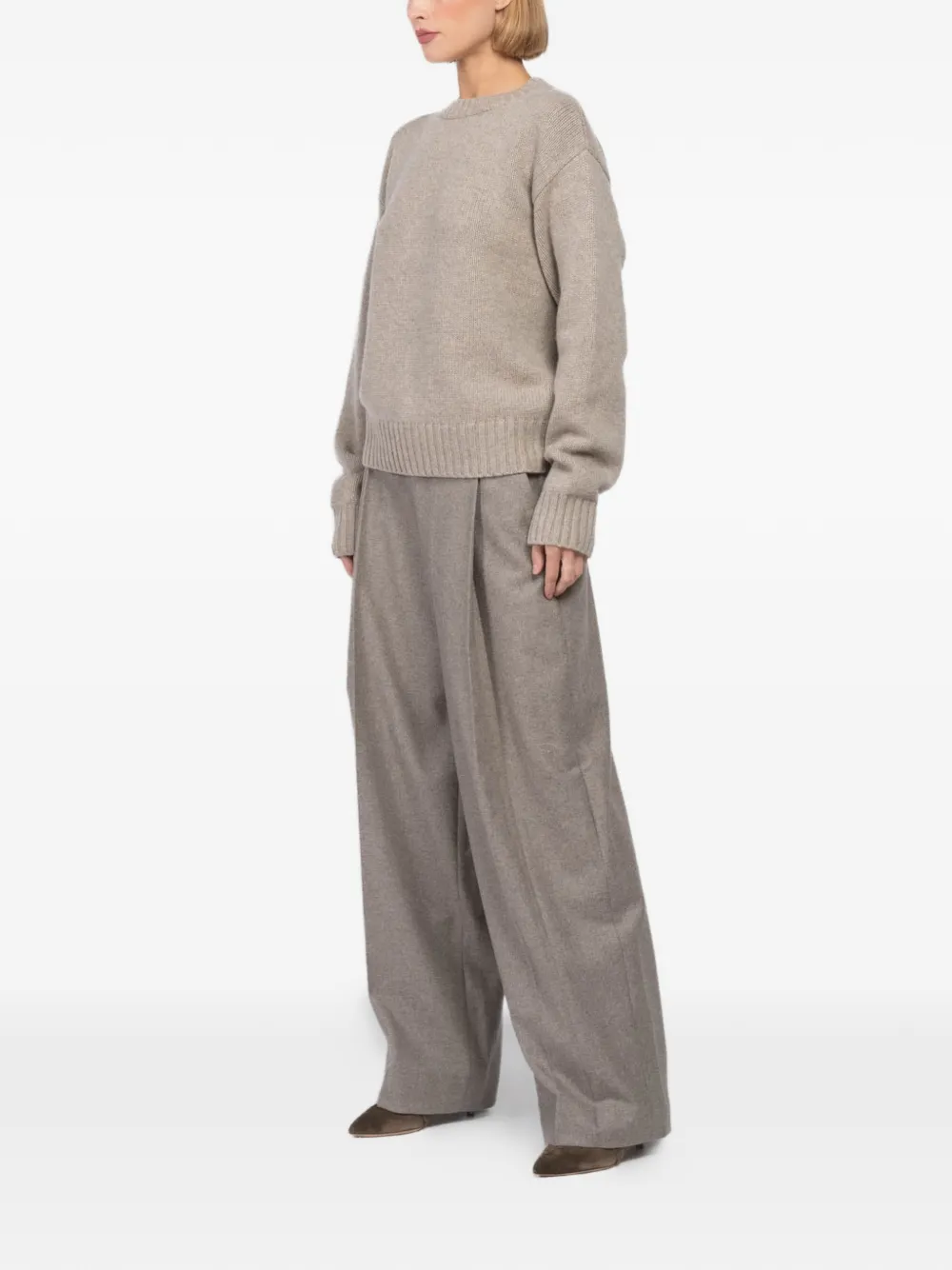 extreme cashmere Trui met geribbelde afwerking Beige