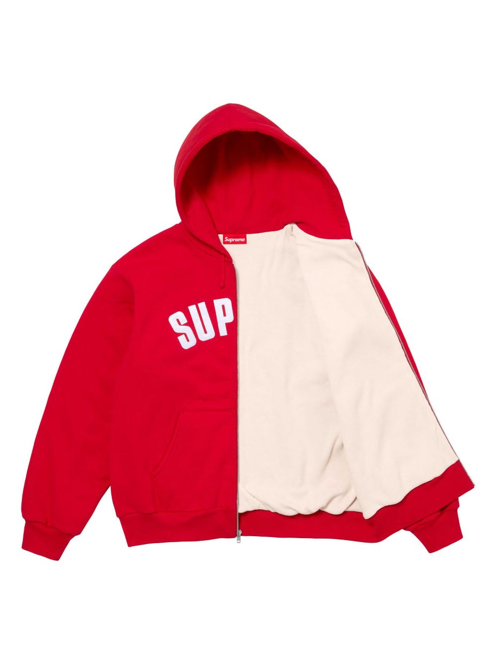 Supreme Arc logo zip hoodie - Red