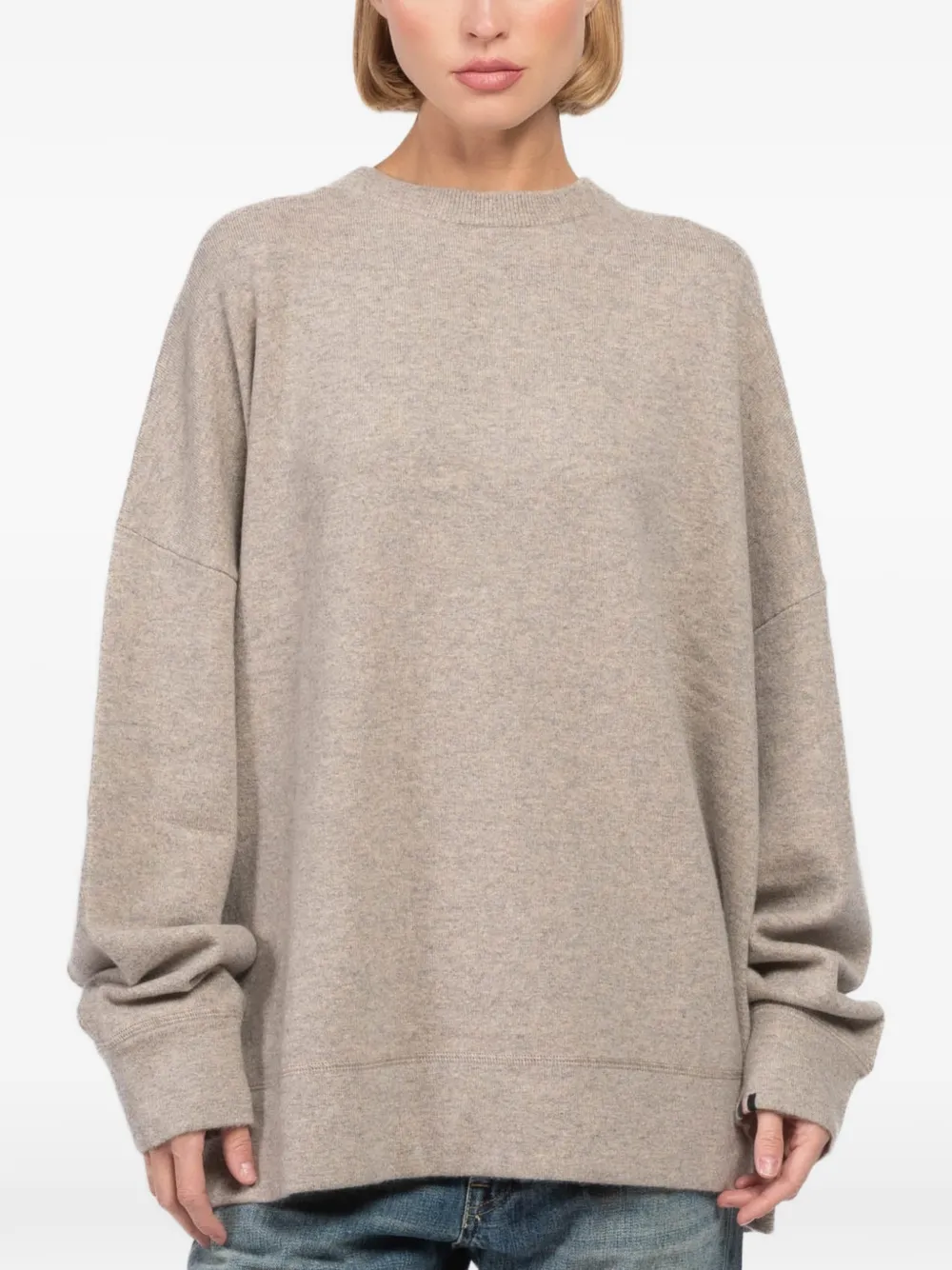 extreme cashmere Trui met ronde hals Beige
