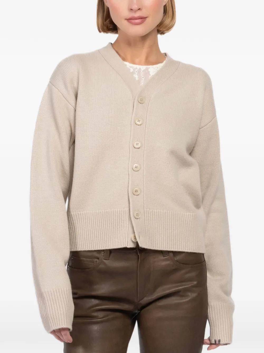 extreme cashmere Vest met knopen Beige