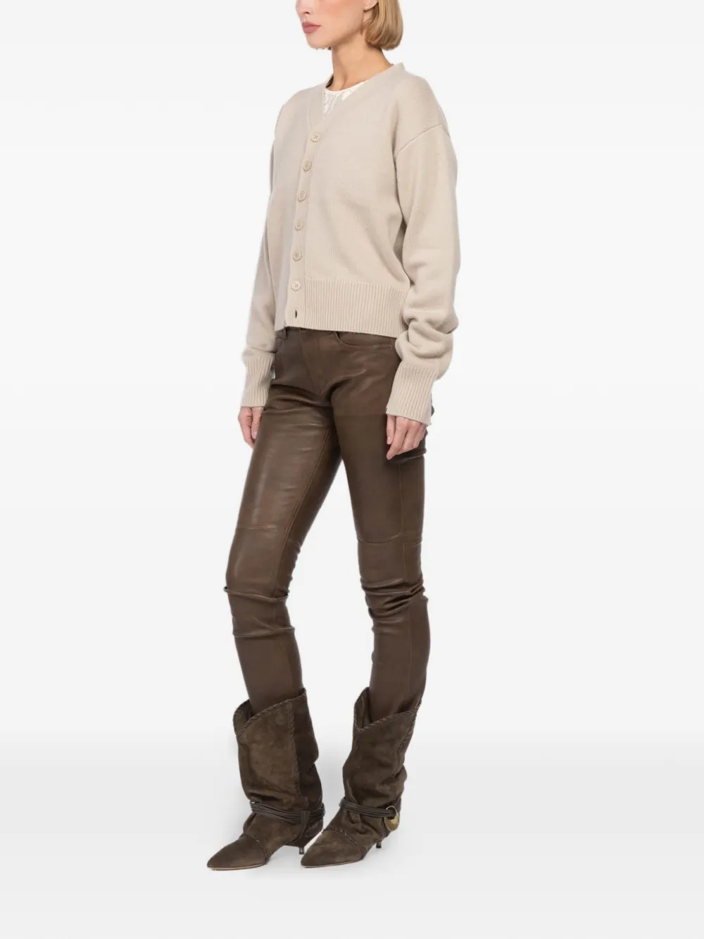  Extreme Cashmere Buttoned Cardigan - Neutrals 