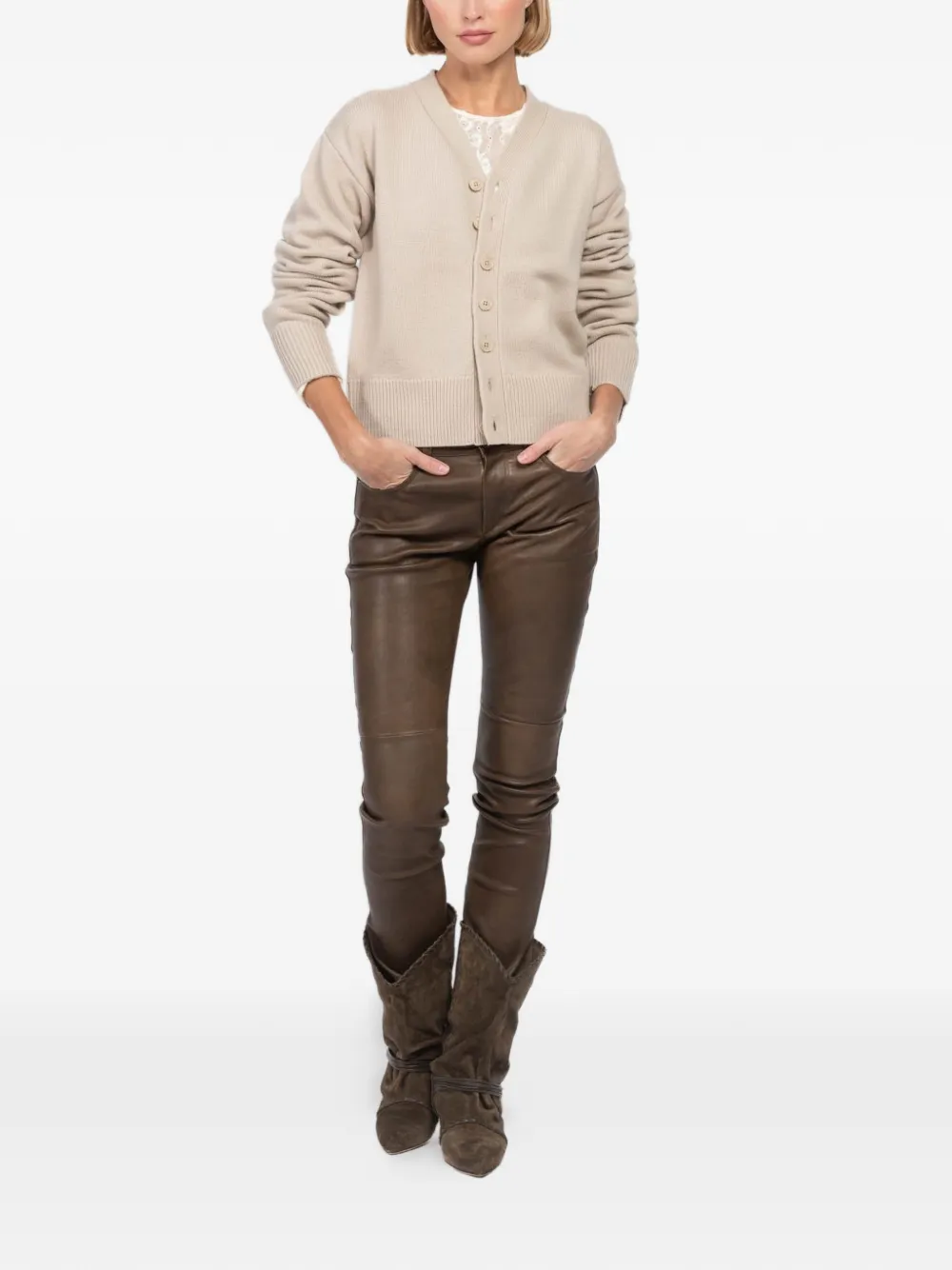  Extreme Cashmere Buttoned Cardigan - Neutrals 