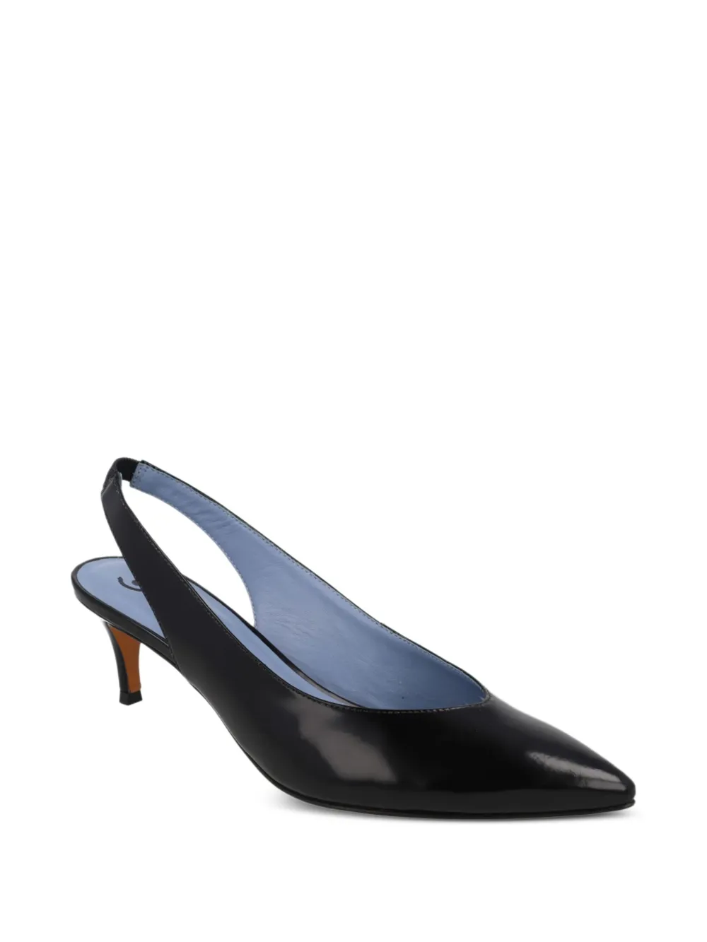 Blue Bird Shoes حذاء جلد بكعب وسير خلفي | أسود | Image 1