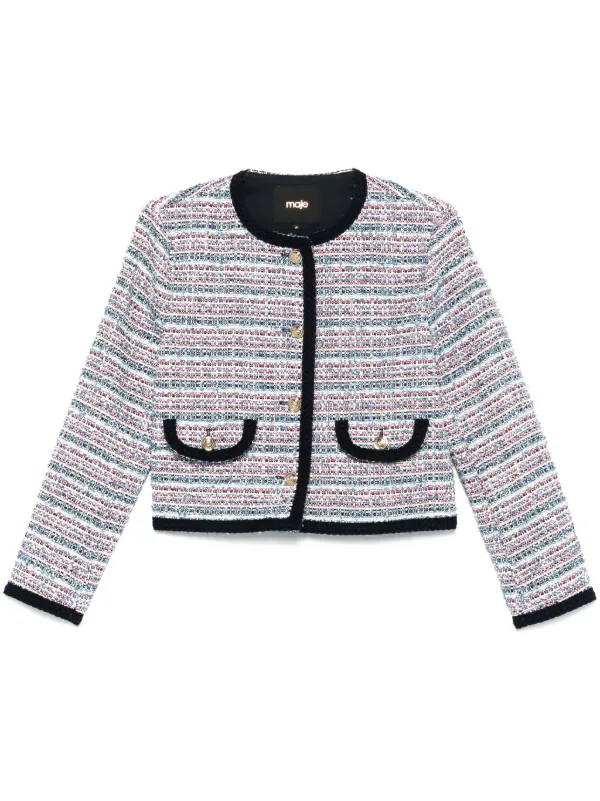 Maje ツイード ジャケット | ブルー | FARFETCH JP