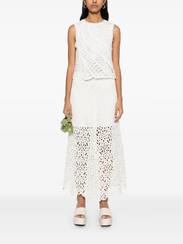 Maje Embroidered Maxi Skirt | White | FARFETCH Maje Embroidered Maxi Skirt | White | FARFETCH