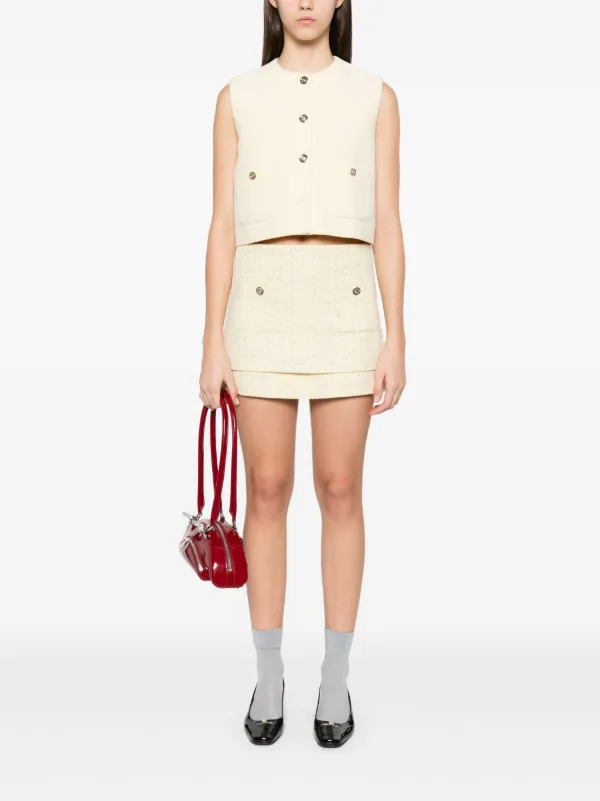 Maje Tweed Vest | Yellow | FARFETCH