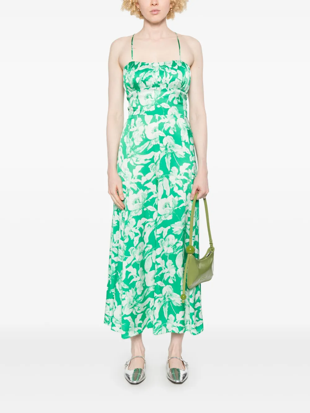 Maje Midi-jurk met bloemenprint - Groen