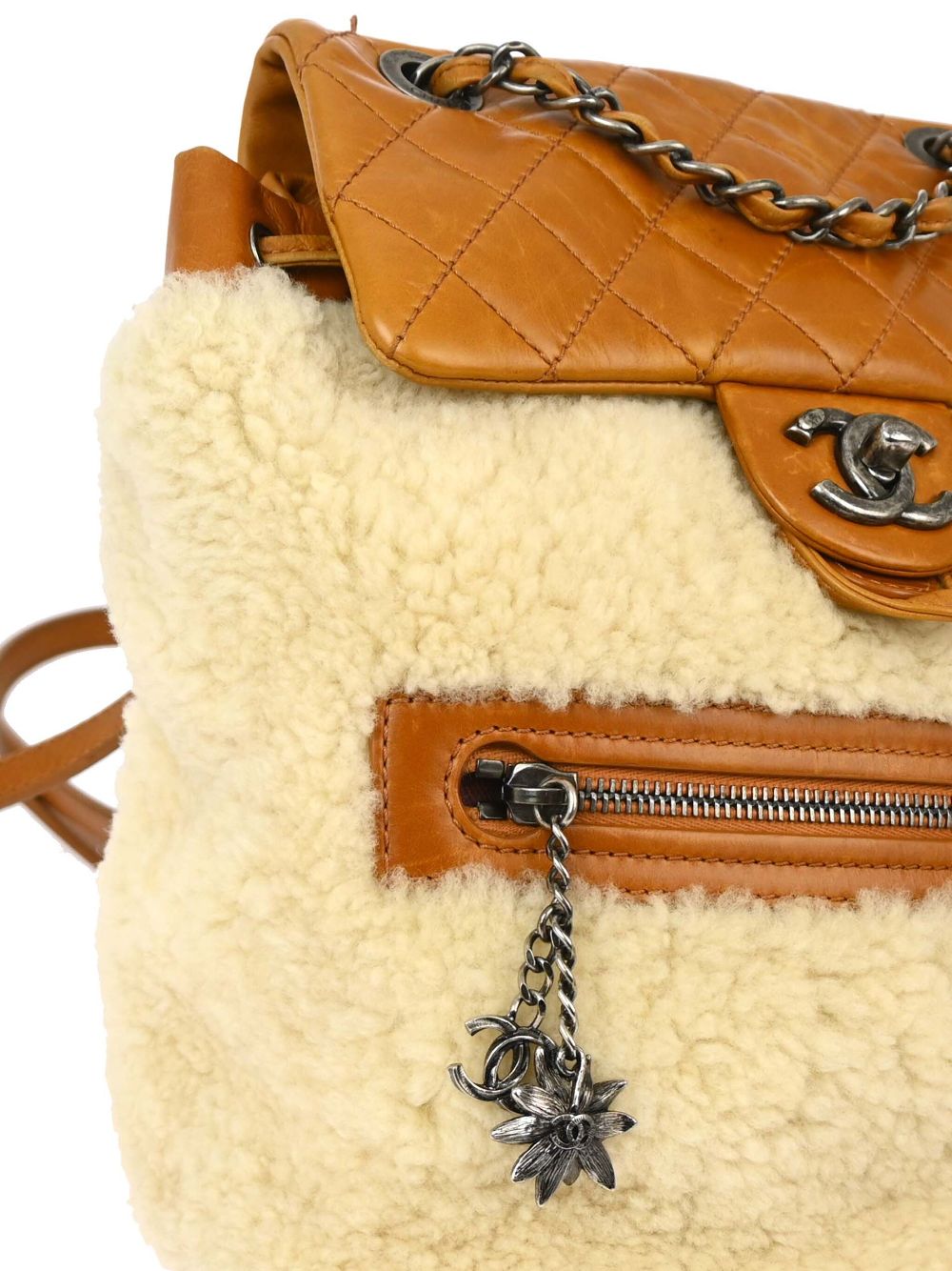 CHANEL 2015 shearling backpack Women