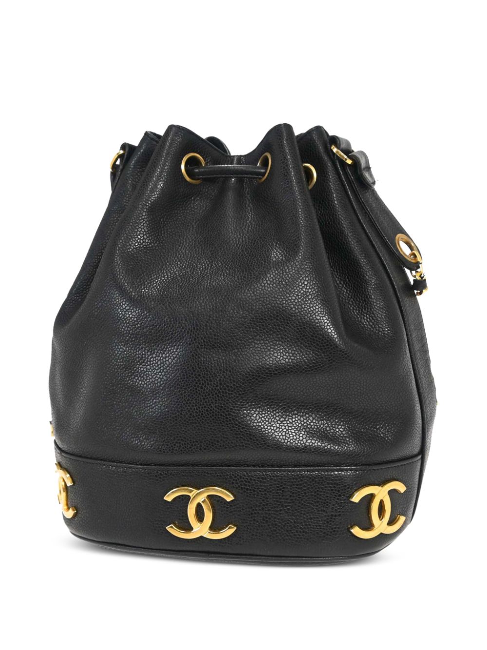 CHANEL Pre-Owned 1997 Triple CC bucket-tas - Zwart