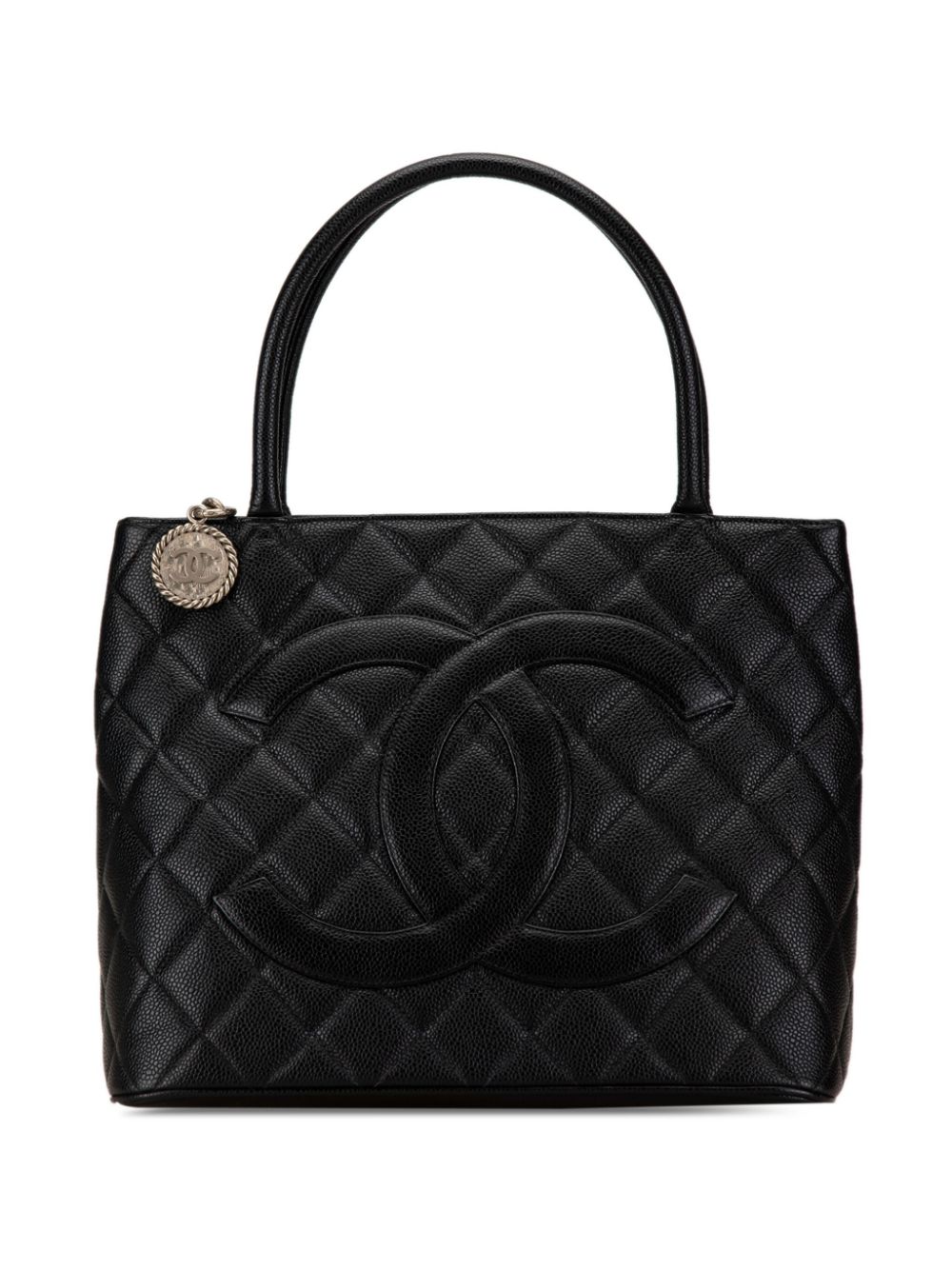 Cheap HOT SALE CHANEL 2002-2003 Caviar Medallion tote bag Women