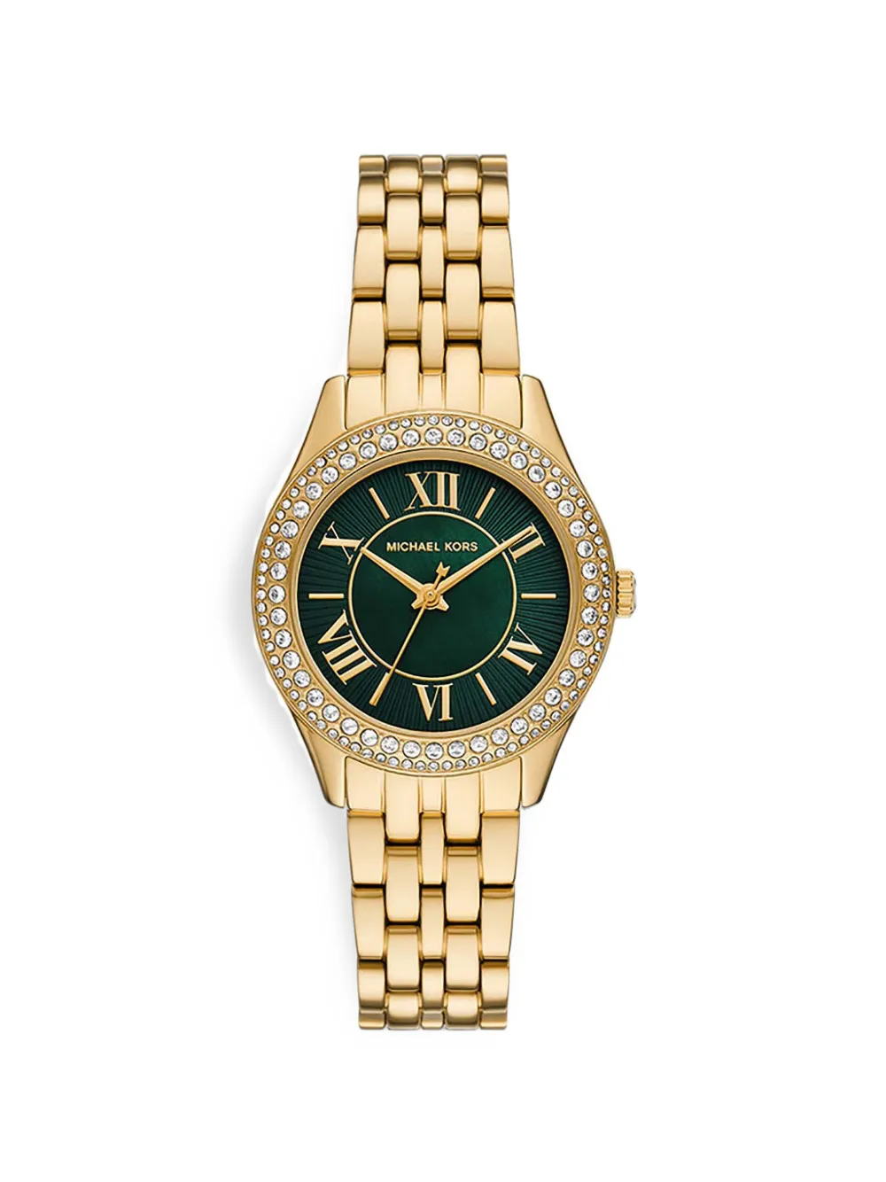 Michael Kors mini Harlowe pavé gold-tone watch - Verde
