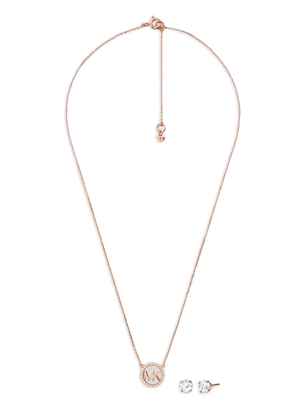 Michael Kors logo-pendant necklace set - Rosa