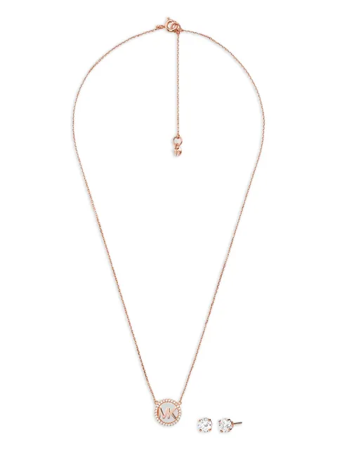 Michael Kors logo-pendant necklace set