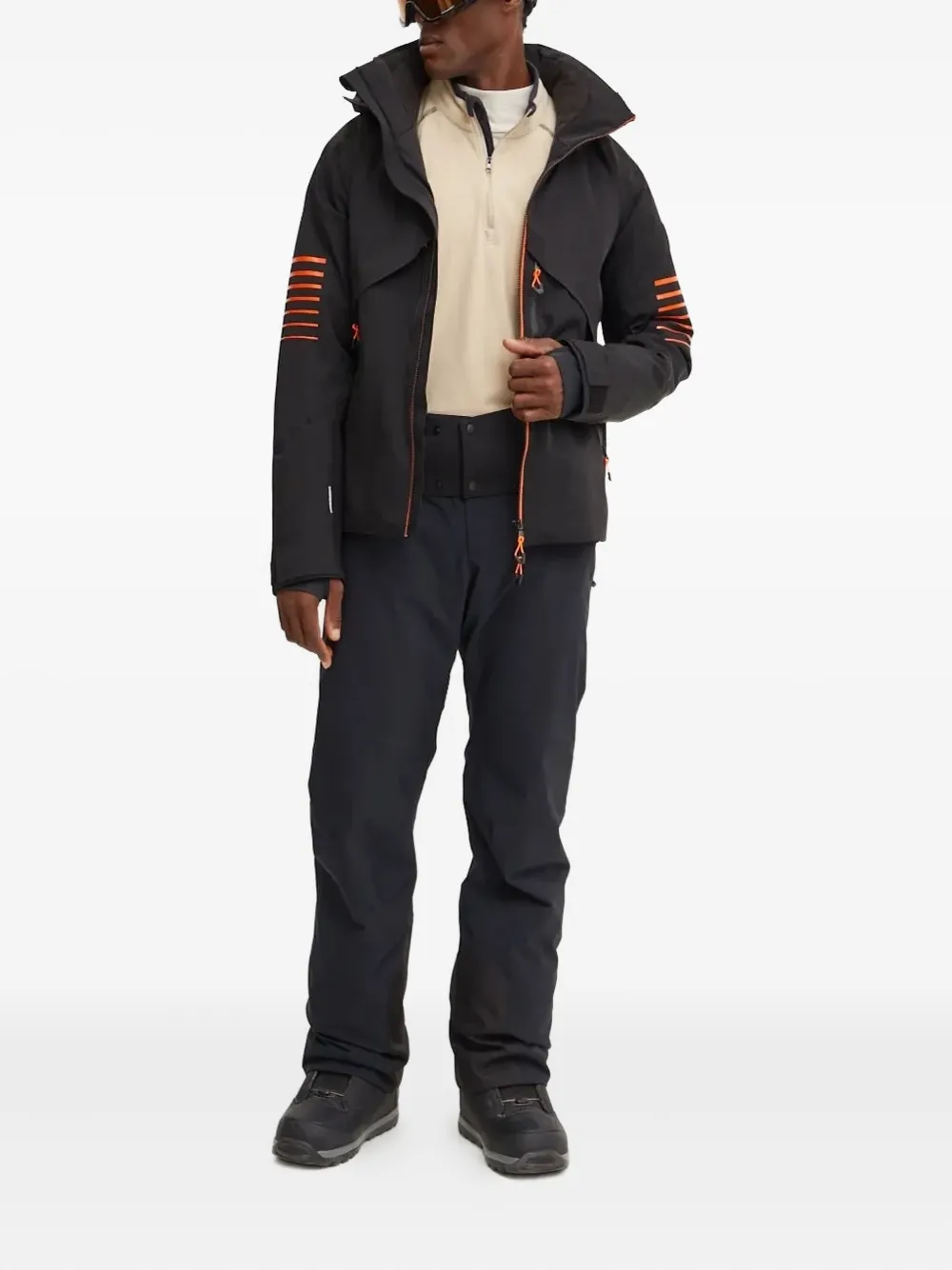 Ea7 Emporio Armani logo-print ski jacket Zwart