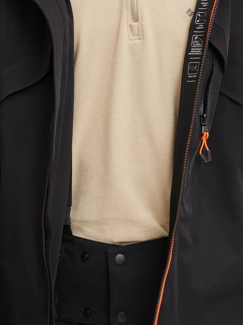 Ea7 Emporio Armani Ski-jack met logoprint Zwart
