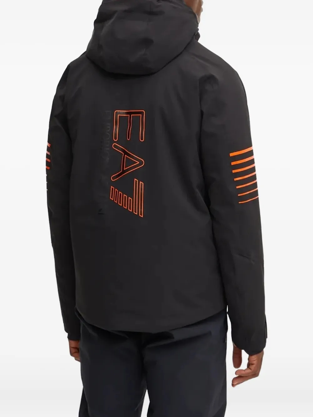 Ea7 Emporio Armani Ski-jack met logoprint Zwart