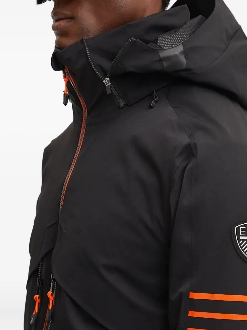 Ea7 Emporio Armani Ski-jack met logoprint Zwart